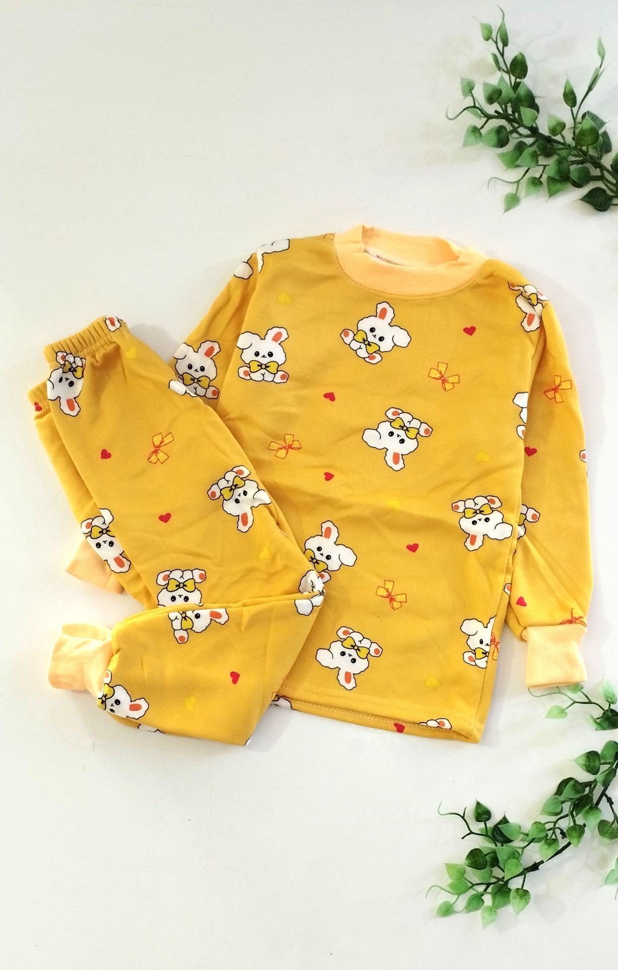 دوتیکه وارداتی  داخل کرک دار دخترانه طرح خرگوش