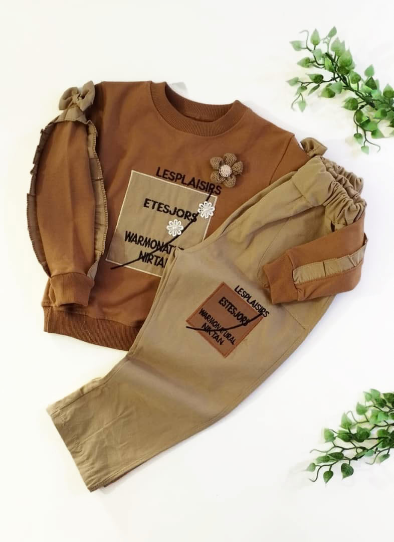 بلوز شلوار گل مربع دخترانه